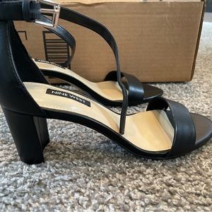 Black block heel sandal